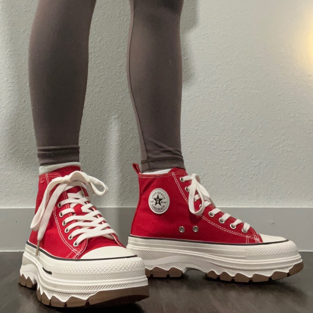 Red sneakers